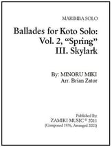 Ballades for Koto Solo #2 Spring III Skylark Marimba Solo cover